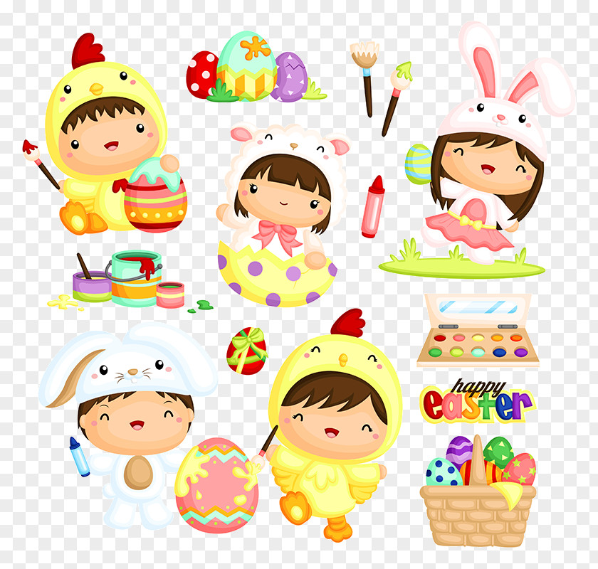 Sticker Party Supply Easter Egg Cartoon PNG