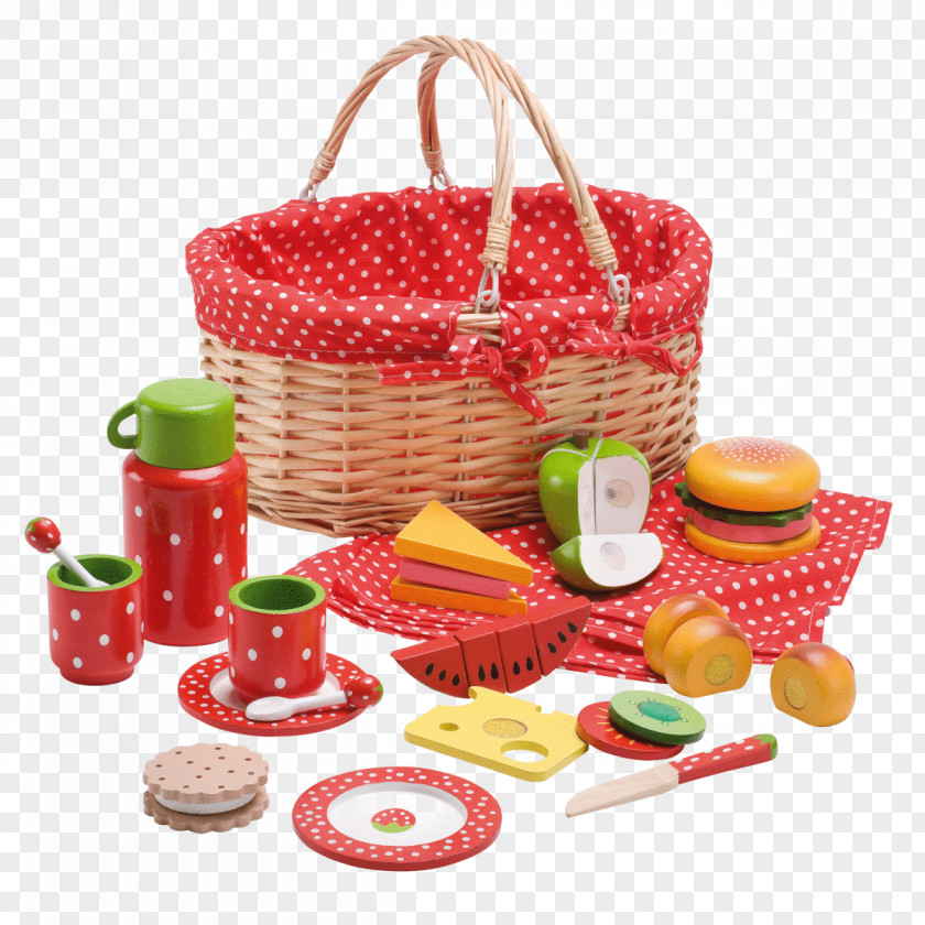 Toy Food Picnic Basket Hamper Play PNG