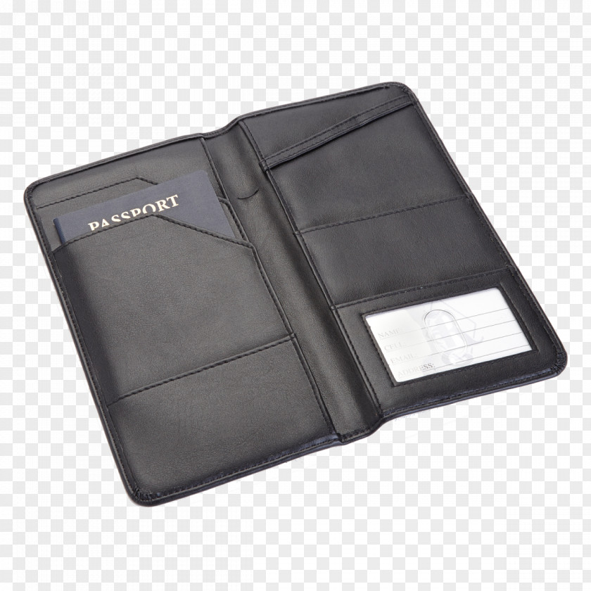 Genuine Leather Wallet Travel Document Passport PNG