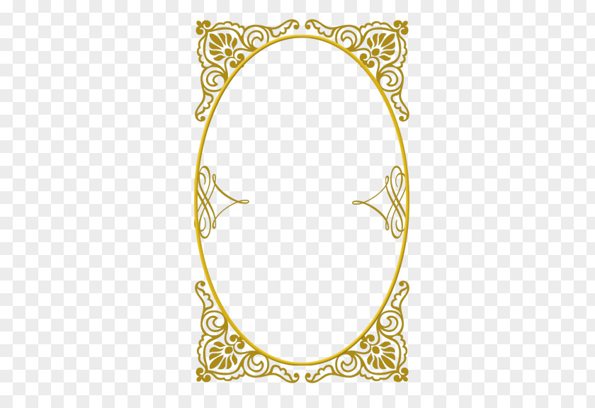 Gold Frame Picture Pattern PNG