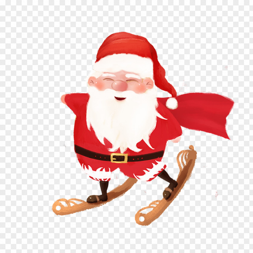 Santa Claus Skiing Christmas Computer File PNG