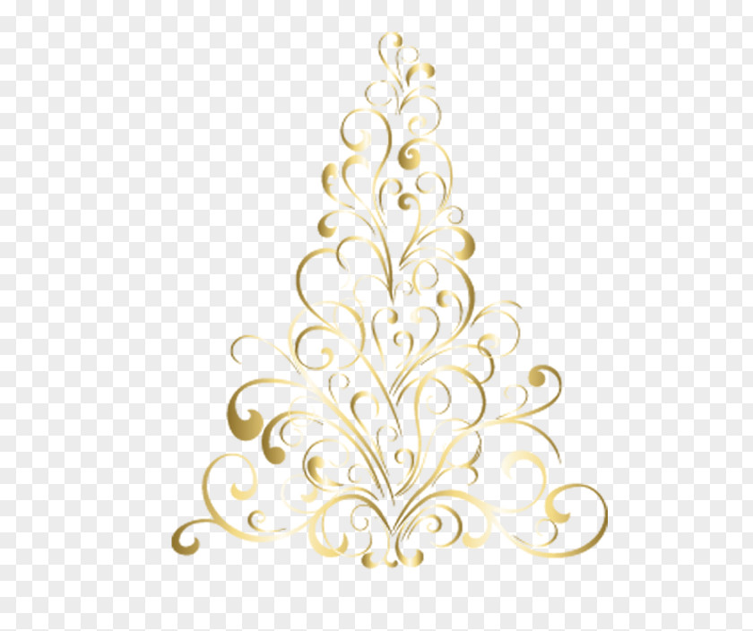 Golden Christmas Tree Shape Pattern Euclidean Vector PNG