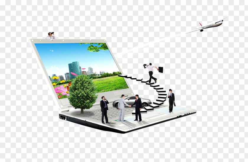 People On The Computer Material Advertising Business PNG