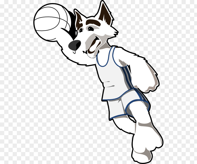Black And White Basketball Clipart Gray Wolf Backboard Clip Art PNG