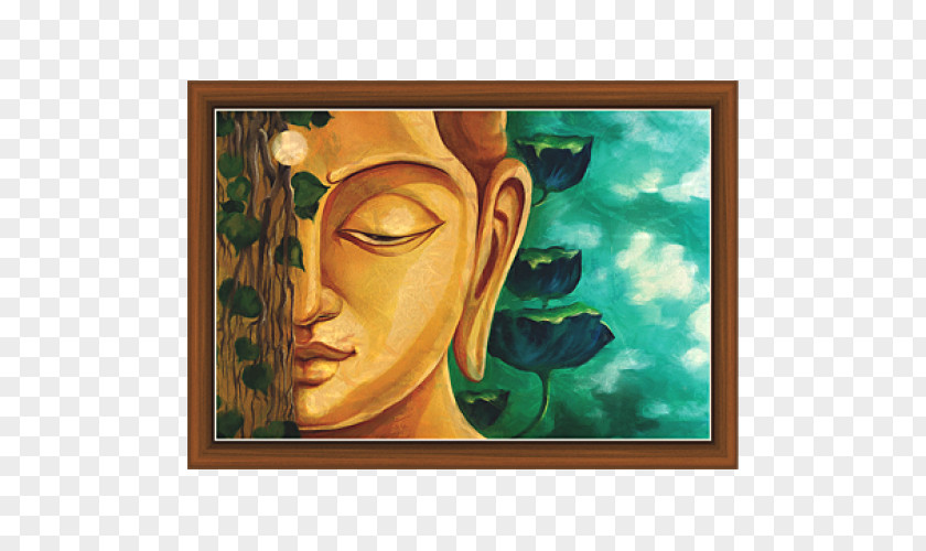 Buddha Painting Modern Art Acrylic Paint Visual Arts Portrait PNG