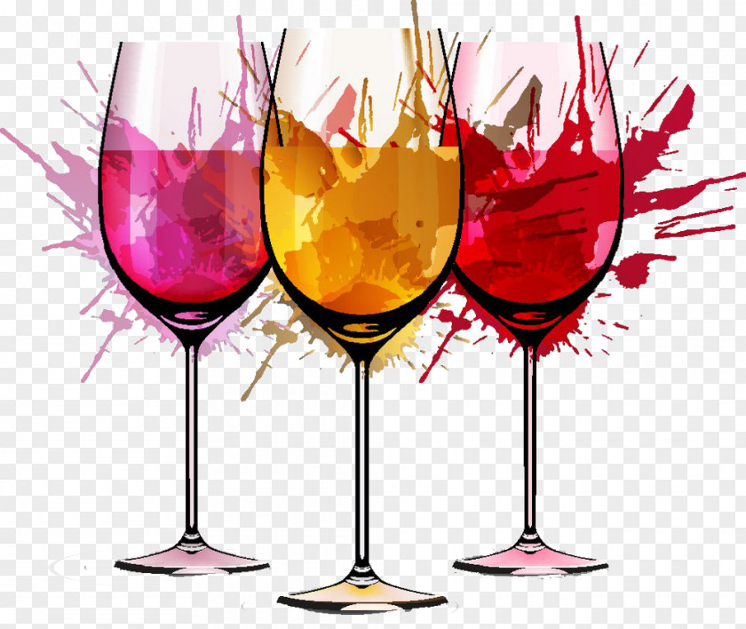 Vector Wine Splash Image [ Red Rosxe9 Watercolor Painting PNG