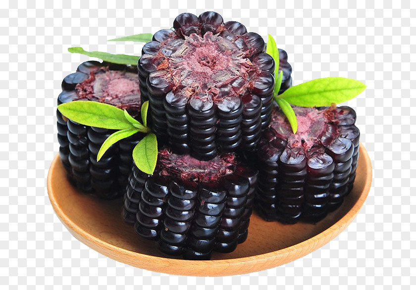 Cooked Black Corn Waxy On The Cob Vegetable Sweet Kernel PNG