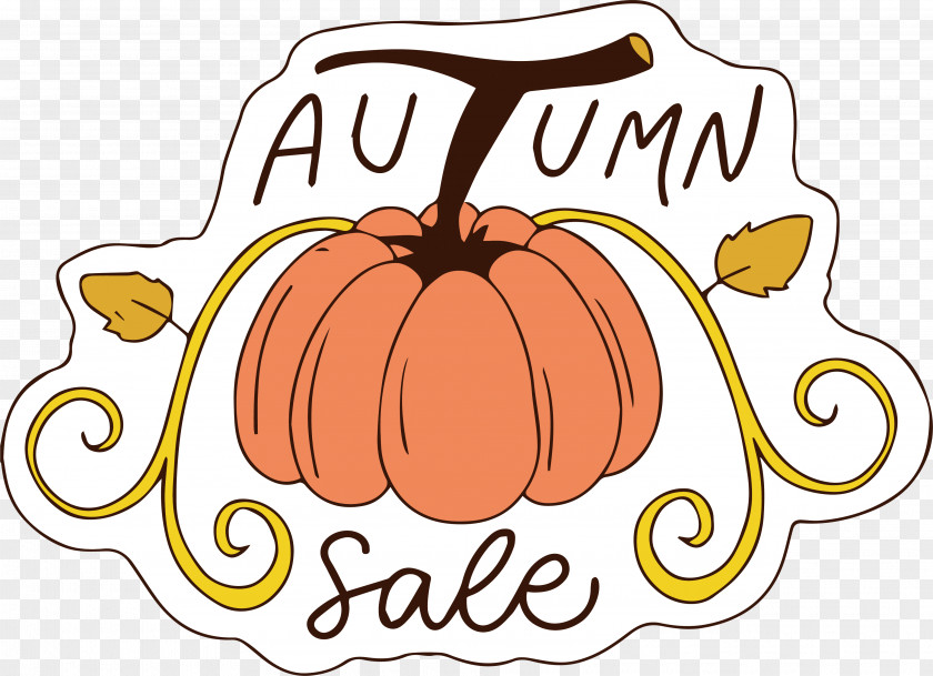 Hand Painted Pumpkin Autumn Promotion Label Adobe Illustrator Download Clip Art PNG