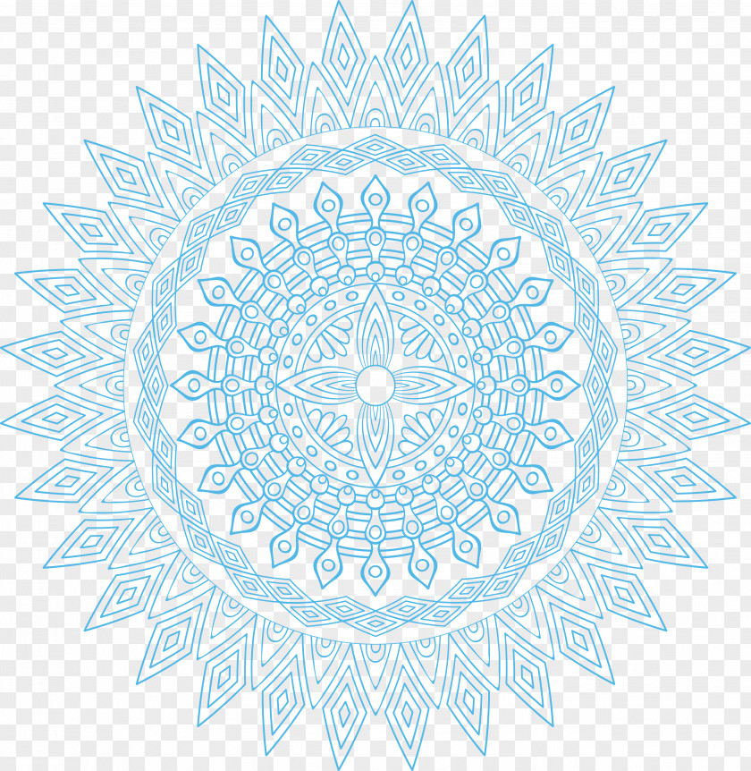 Sky Blue Religious Pattern Circle Symmetry Area Point PNG