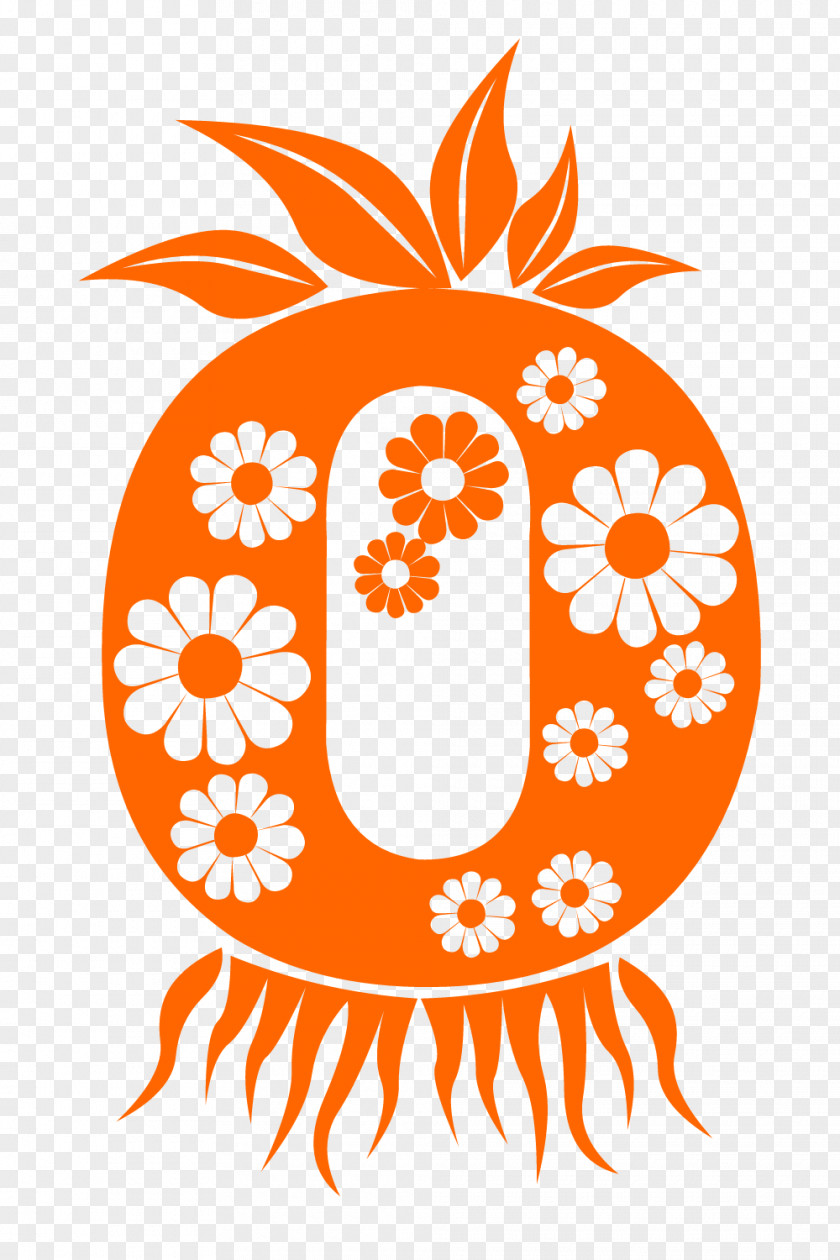 Letter O Floral Style. PNG