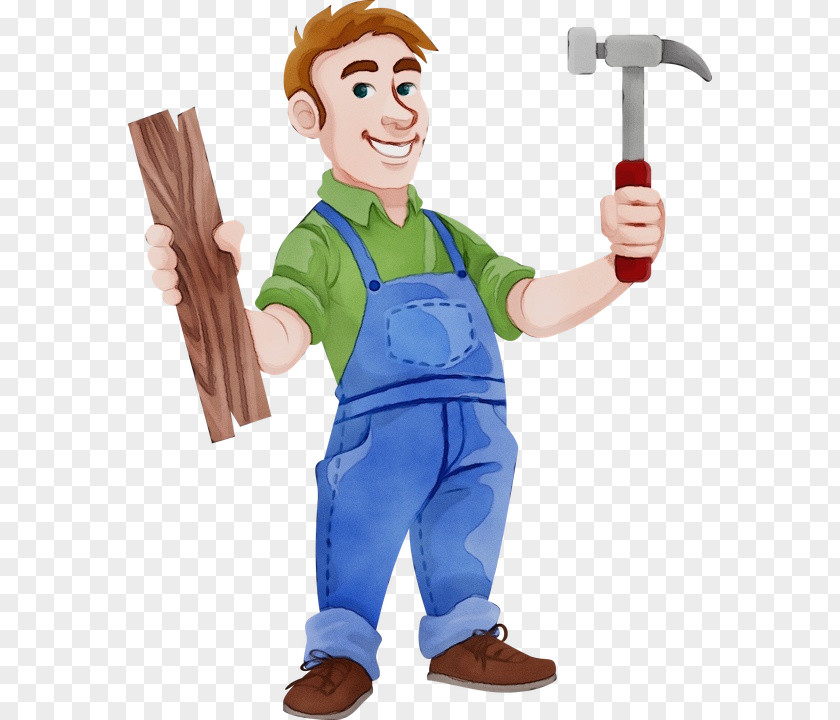 Tradesman Gardener Hammer Cartoon PNG