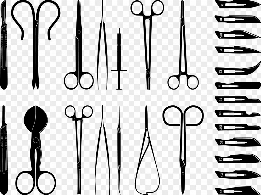 Various Knives For Surgery Surgical Instrument Medicine Medical Equipment Clip Art PNG