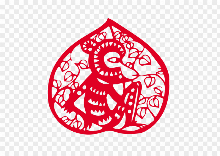 Paper-cut Monkeys Papercutting Monkey Chinese Paper Cutting New Year Tradition PNG