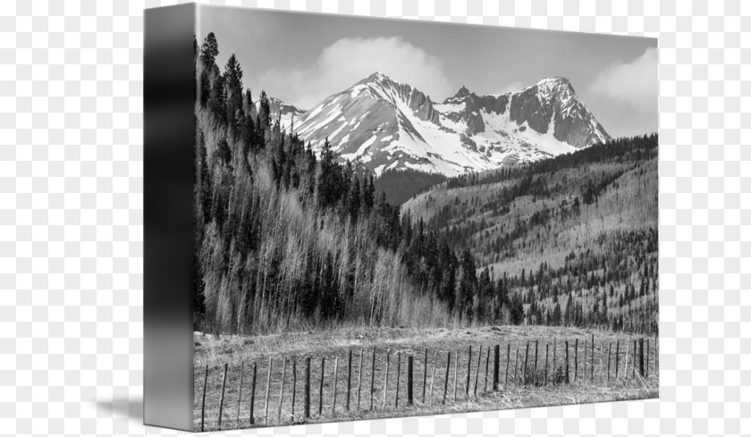 Rocky Mountain Black And White Gallery Wrap Photography PNG