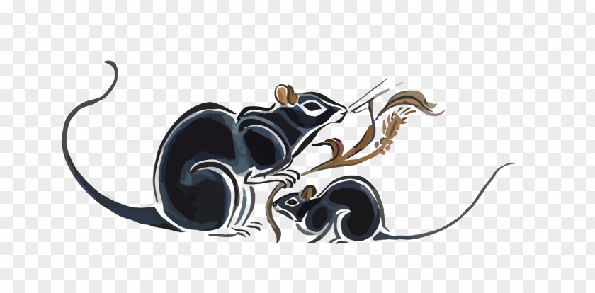 Vector Chinese Painting Mouse Computer Graphics PNG