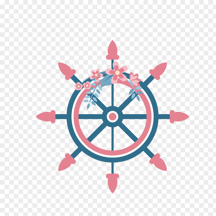 Vector Decorative Anchor Ships Wheel Rudder Steering PNG