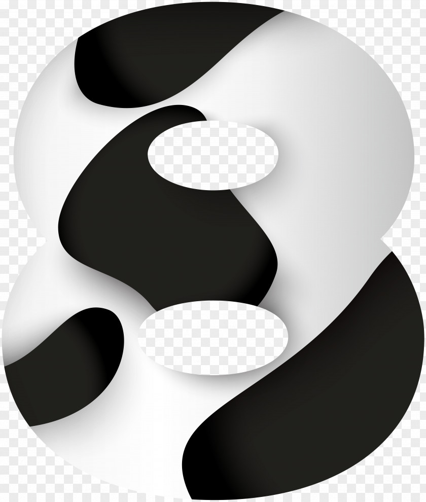 Number Eight Black White Clip Art Image And Design Circle Font PNG
