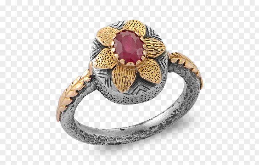 Ruby Flower Ring Eternity Jewellery Solitaire PNG