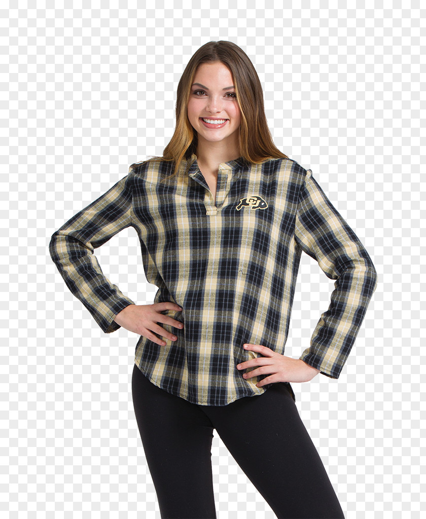 Button Blouse Tartan Shoulder Sleeve PNG