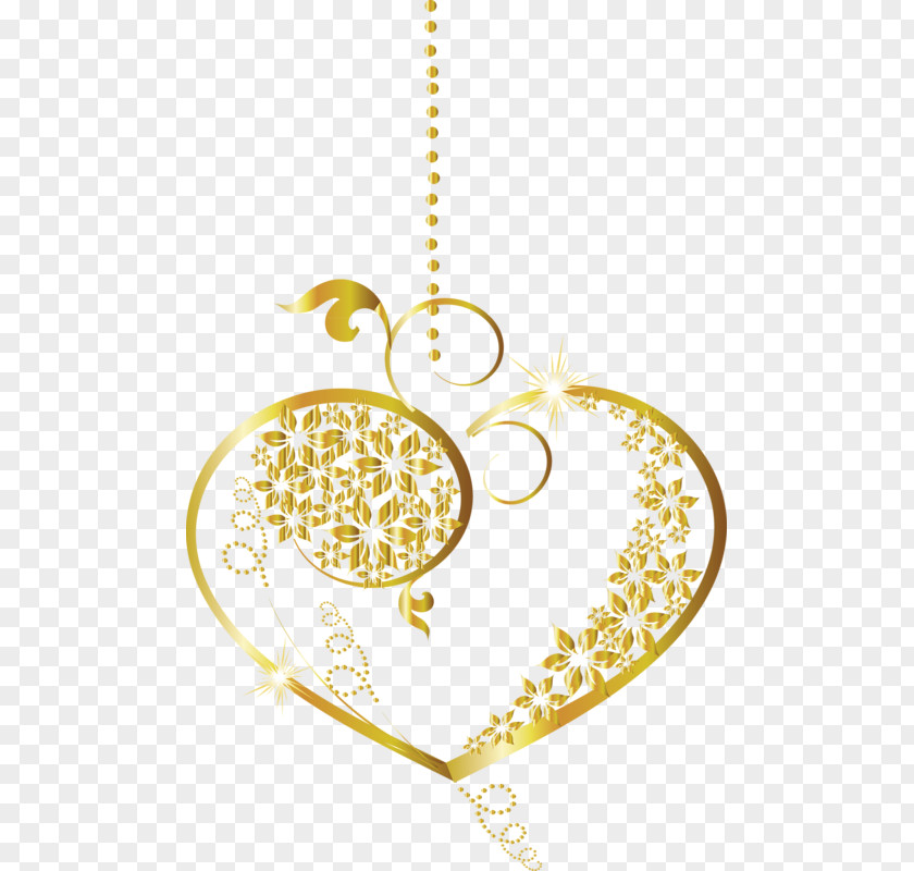 Body Jewelry Yellow Heart PNG