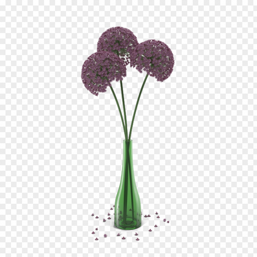 Green Onion Spent Glass Vase Bottle PNG