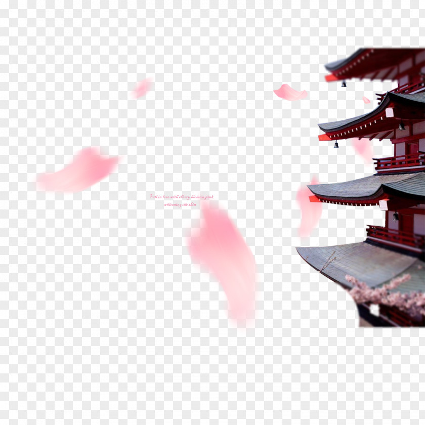 Japanese Cherry And Floating Construction Japan Blossom PNG