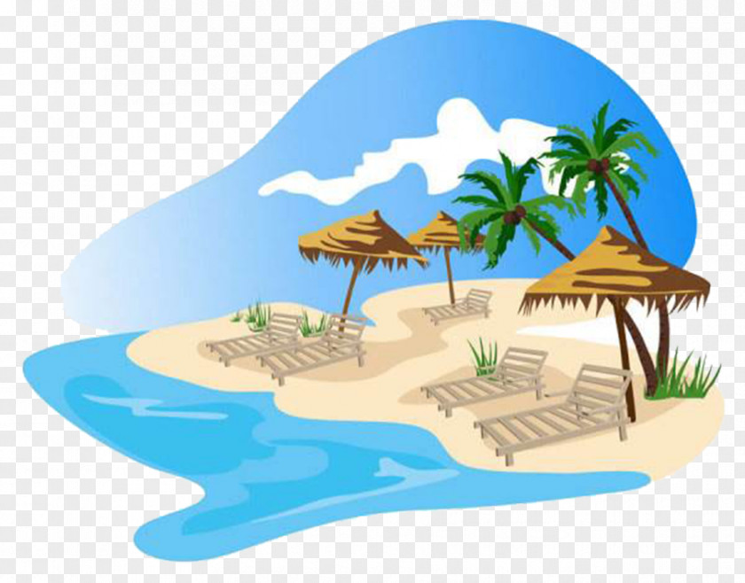 Beach Cartoon Stock Illustration Clip Art PNG