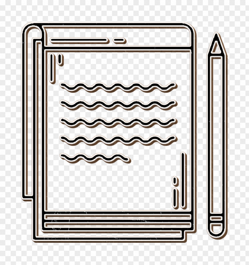 Linear Detailed High School Elements Icon Notebook PNG