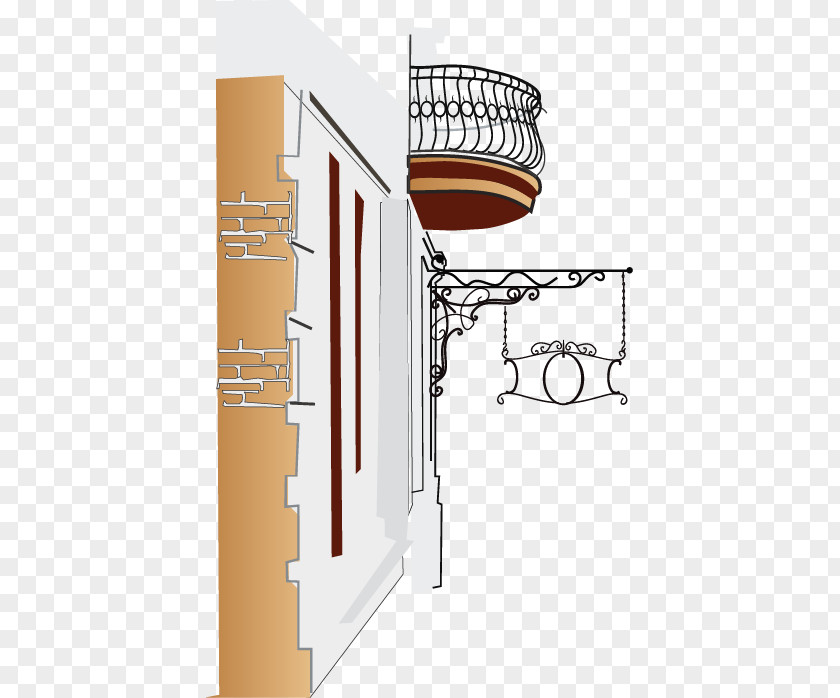 Small Building Painted Balcony Lanyards Coffee Cafe Restaurant Food PNG