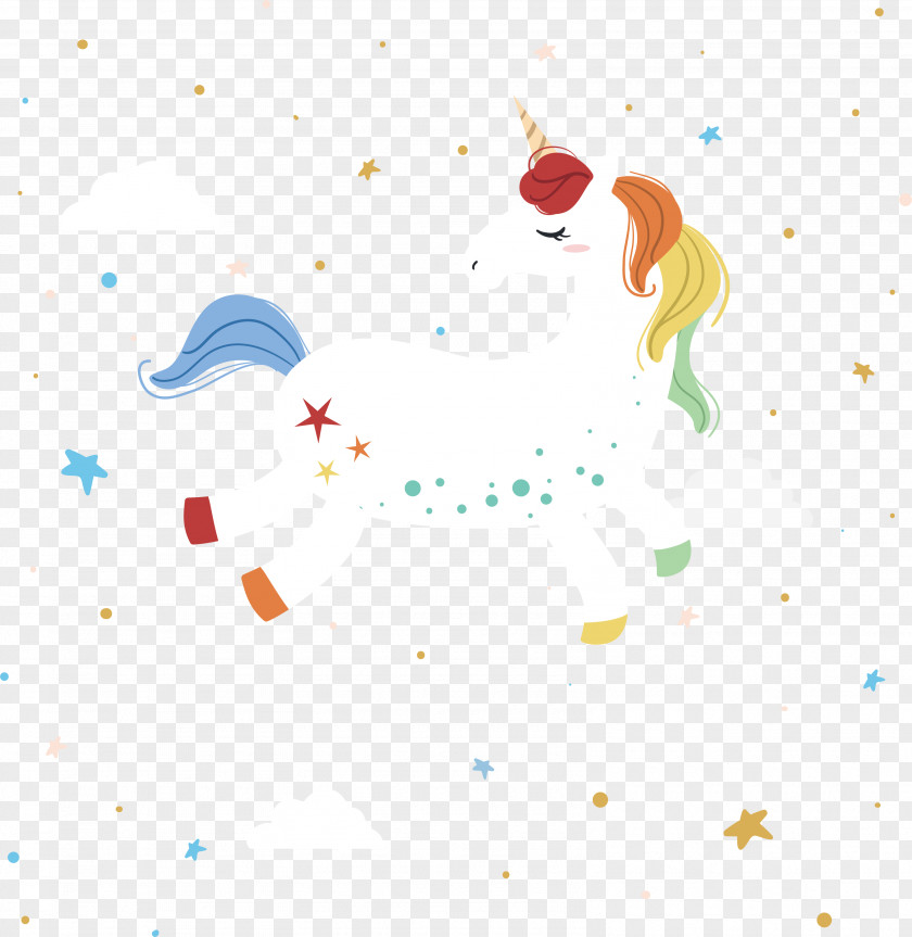 The Unicorn With Eyes Closed Illustration PNG