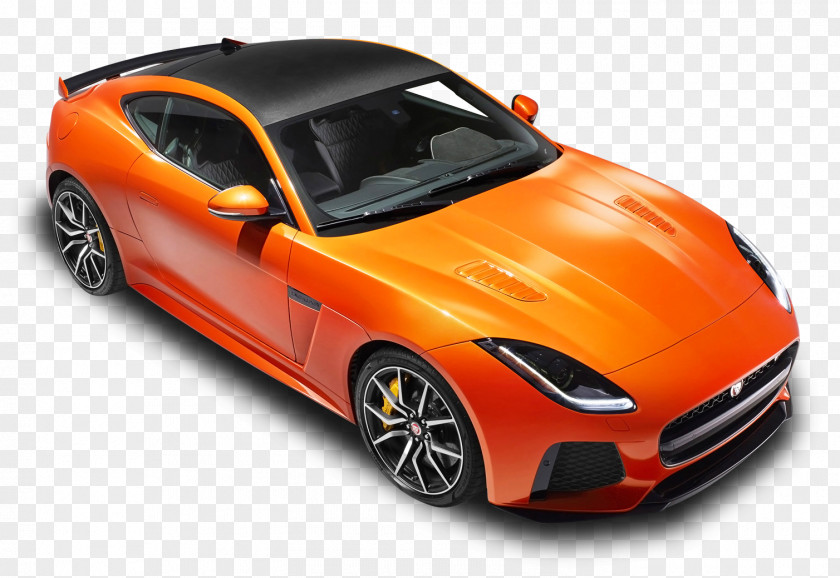Orange Jaguar F Type SVR Coupe Top View Car 2017 F-TYPE 2016 PNG