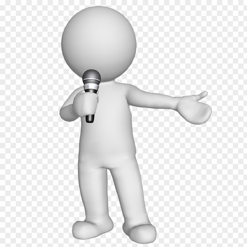 Speaking Microphone 3-D Man Character Royalty-free PNG