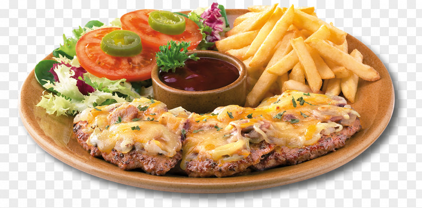 Chile Con Queso French Fries Salisbury Steak Full Breakfast Hamburger Foster's Hollywood PNG