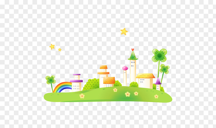Green Building Picture Cartoon Illustration PNG