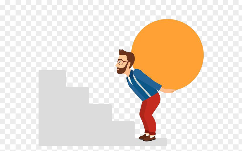 Climb The Stairs With Ball On Your Back,Man Royalty-free Drawing Photography Illustration PNG