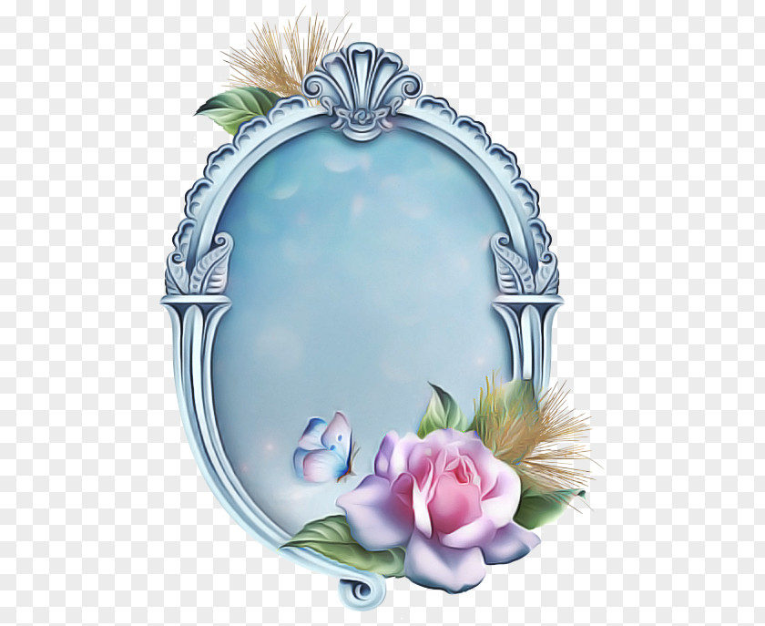 Oval Plant Background Flowers Frame PNG