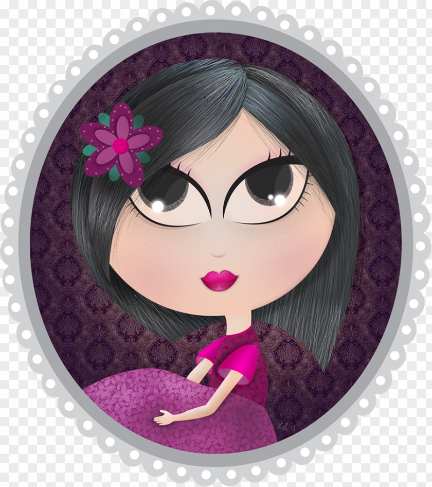 Paint Box University Of Paris-Est Marne-la-Vallée Black Hair Purple Cartoon Doll PNG