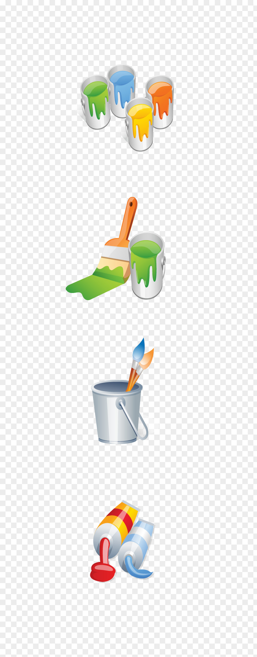 Three-dimensional Paint Bucket Painting PNG