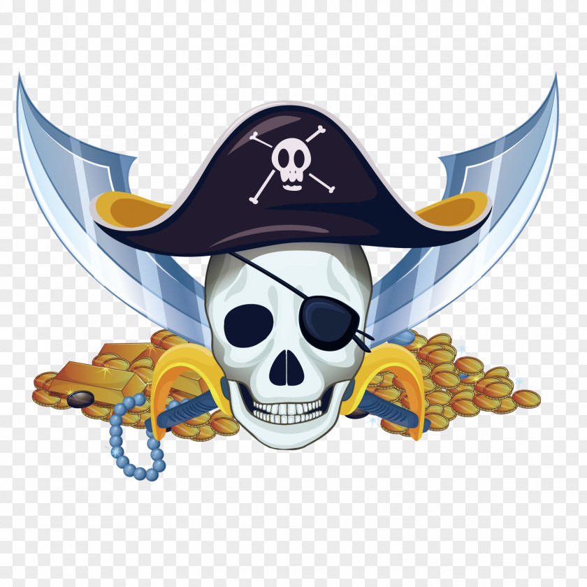 Vector Pirate Gold Coins Royalty-free Piracy Illustration PNG