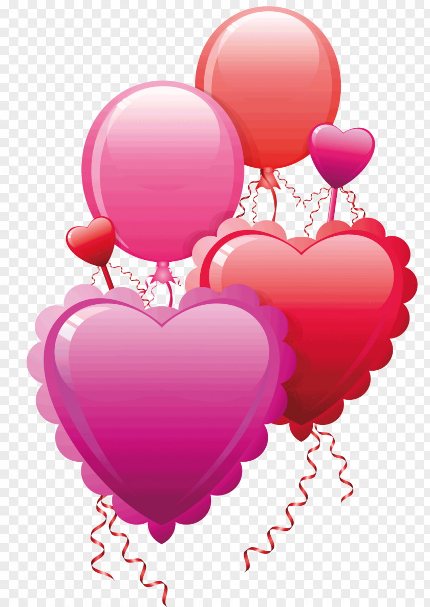 Heart And Balloon Valentine's Day Clip Art PNG