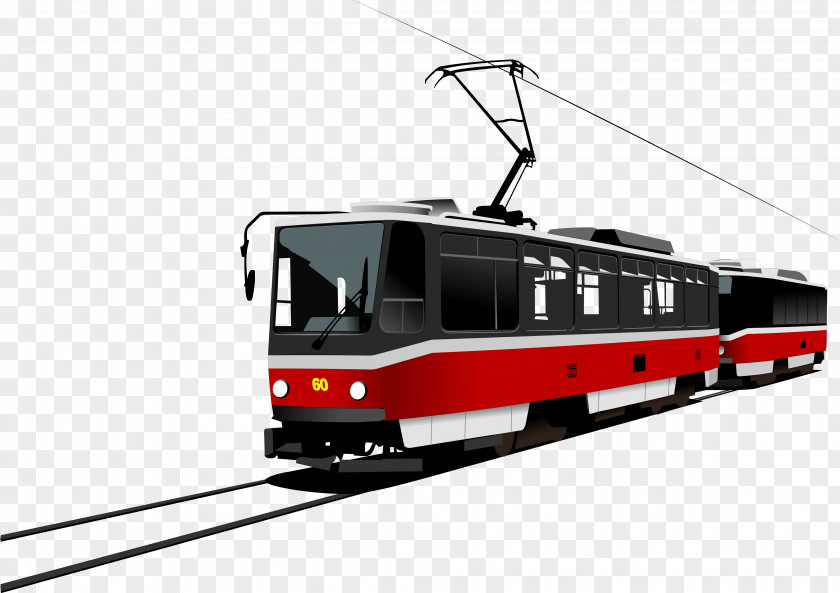 Red Bus Vector Diagram Tram Clip Art PNG