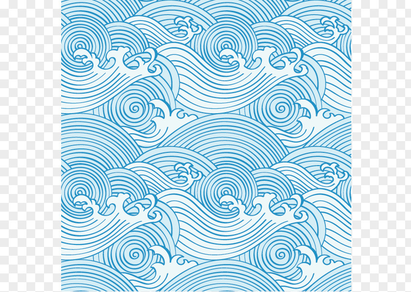 Classical Pattern Vector Waves Wind Wave Ocean PNG