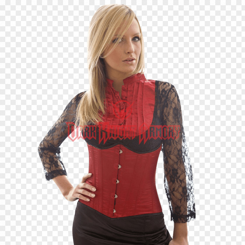 Red Satin Corset Dress Waist Cincher Bone Bodice PNG