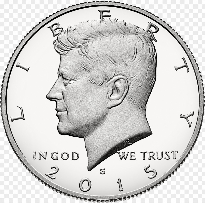 Silver Coin Kennedy Half Dollar United States Mint Proof Coinage PNG