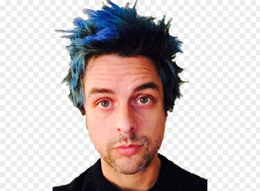 Billie Joe Armstrong Green Day Blue Hair Punk Rock PNG