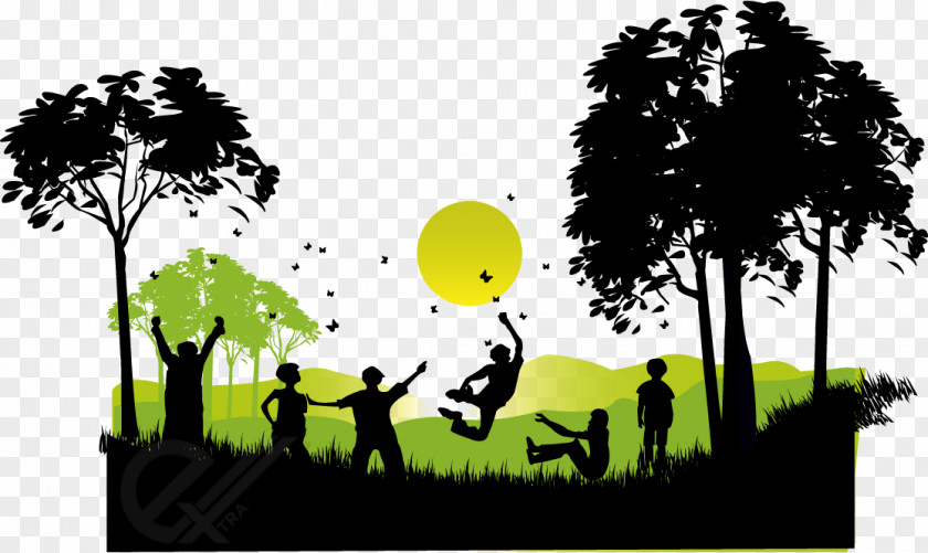 Children Playing Vector Silhouettes Child Play Clip Art PNG