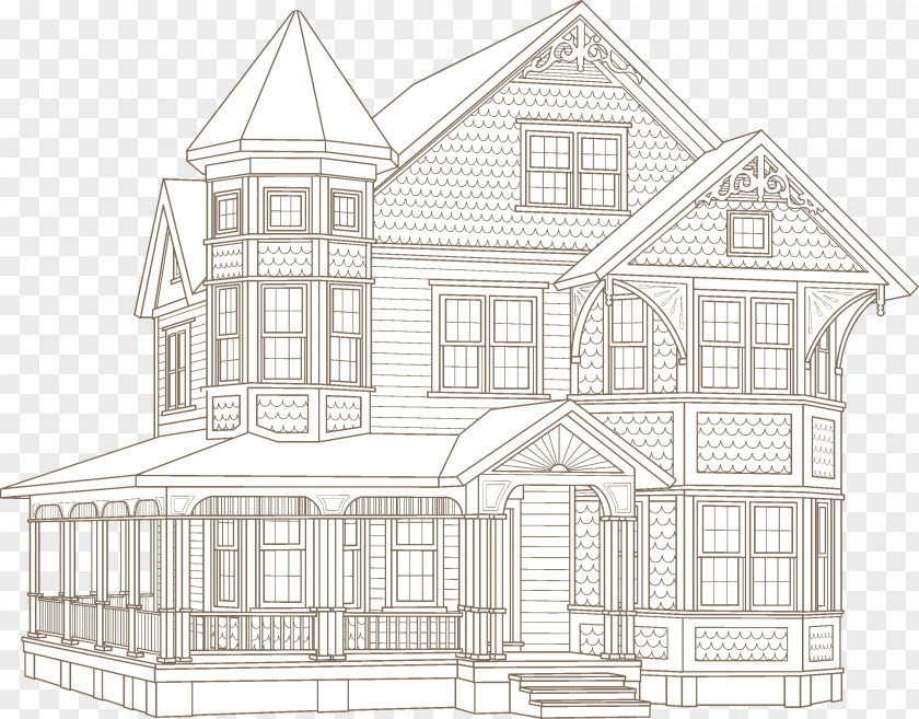 Ancient Architecture House Property Facade Sketch PNG