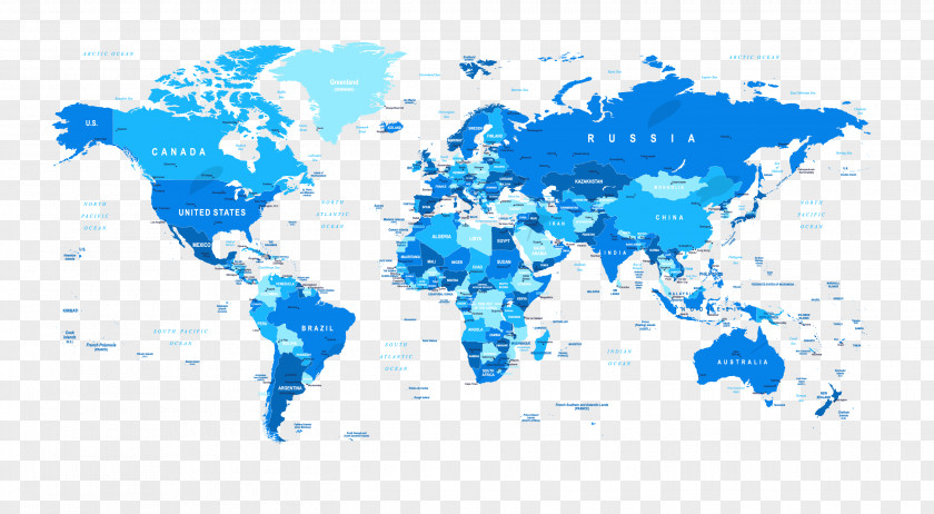 Blue Map Of The World Vector Material Globe PNG