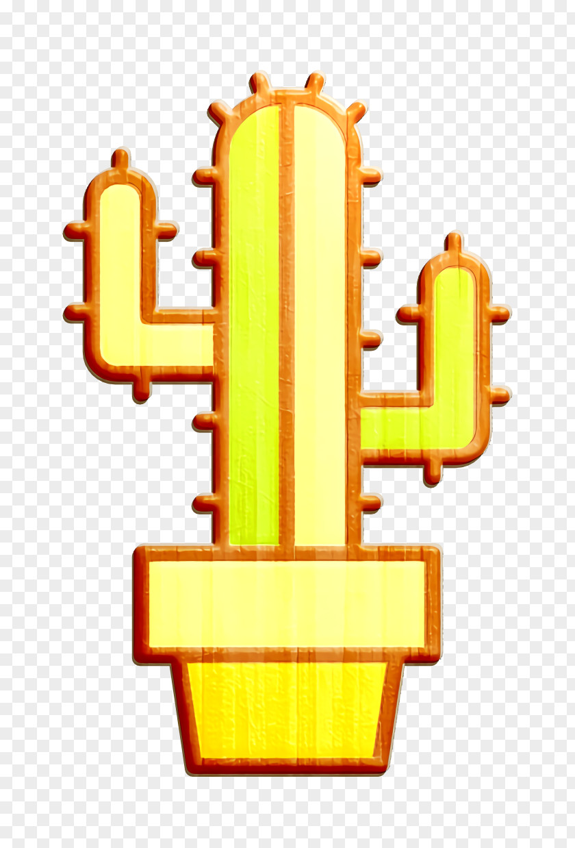 Linear Gardening Elements Icon Cactus PNG