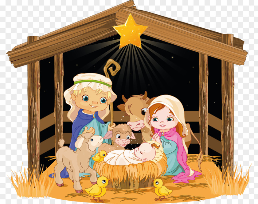 Christmas Nativity Scene Of Jesus Clip Art PNG